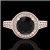Image 2 : 1.91 ctw Fancy Black Diamond Engagment Art Deco Ring 18k Rose Gold - REF-130W9H