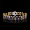 Image 3 : 28.74 ctw Sapphire & Diamond Bracelet 14K Yellow Gold - REF-318K2Y