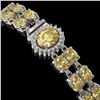 Image 2 : 14.14 ctw Citrine & Diamond Bracelet 14K White Gold - REF-209H3R