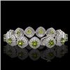 Image 2 : 33.05 ctw Tourmaline & Diamond Victorian Bracelet 14K White Gold - REF-982F8M