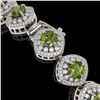 Image 3 : 33.05 ctw Tourmaline & Diamond Victorian Bracelet 14K White Gold - REF-982F8M