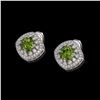 Image 2 : 4.39 ctw Tourmaline & Diamond Victorian Earrings 14K White Gold - REF-131X8A