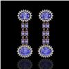 Image 1 : 9.01 ctw Tanzanite & Diamond Earrings 14K Rose Gold - REF-227K3Y