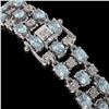Image 3 : 13.12 ctw Aquamarine & Diamond Row Bracelet 10K White Gold - REF-245W5H