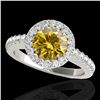 Image 1 : 1.65 ctw Certified SI/I Fancy Intense Yellow Diamond Ring 10k White Gold - REF-218N2F