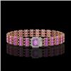 Image 1 : 20.93 ctw Amethyst & Diamond Bracelet 14K Rose Gold - REF-318N2F
