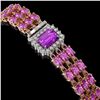 Image 2 : 20.93 ctw Amethyst & Diamond Bracelet 14K Rose Gold - REF-318N2F