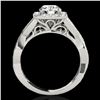 Image 2 : 1.65 ctw Certified Diamond Solitaire Halo Ring 10k White Gold - REF-218A2N