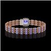 Image 3 : 27.75 ctw Tanzanite & Diamond Bracelet 14K Rose Gold - REF-377X5A