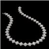 Image 2 : 26.88 ctw Princess Cut Diamond Micro Pave Necklace 18K White Gold - REF-3684K3Y