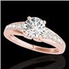 Image 1 : 1.40 ctw Certified Diamond Solitaire Ring 10k Rose Gold - REF-190R9K