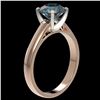 Image 3 : 2 ctw Certified Intense Blue Diamond Engagment Ring 10k Rose Gold - REF-331A4N