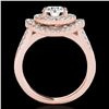Image 2 : 1.75 ctw Certified Diamond Solitaire Halo Ring 10k Rose Gold - REF-211G4W