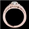 Image 2 : 1.5 ctw Certified Diamond Solitaire Halo Ring 10k Rose Gold - REF-211G4W