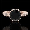 Image 2 : 2.2 ctw Fancy Black Diamond Engagment Art Deco Ring 18k Rose Gold - REF-141H8R