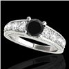 Image 1 : 3.05 ctw Certified VS Black Diamond Solitaire Ring 10k White Gold - REF-129M5G