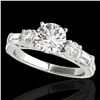 Image 1 : 2 ctw Certified Diamond Pave Solitaire Ring 10k White Gold - REF-231G8W