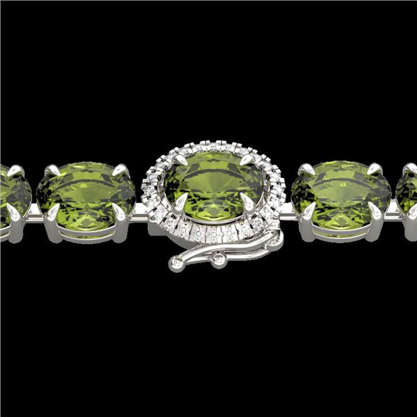 17.25 ctw Green Tourmaline & VS/SI Diamond Micro Bracelet 14k White Gold - REF-172W8H