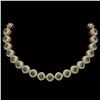 Image 1 : 82.17 ctw Emerald & Diamond Victorian Necklace 14K Rose Gold - REF-1800F2M
