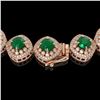 Image 3 : 82.17 ctw Emerald & Diamond Victorian Necklace 14K Rose Gold - REF-1800F2M