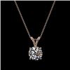 Image 3 : 1 ctw Certified Quality Diamond Solitaire Necklace 10k Rose Gold - REF-141G3W
