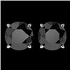 Image 1 : 3 ctw Fancy Black Diamond Solitaire Stud Earrings 10k White Gold - REF-60G3W