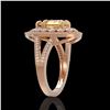 Image 3 : 4.12 ctw Canary Citrine & Diamond Victorian Ring 14K Rose Gold - REF-125X5A