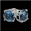 Image 3 : 2.50 ctw Certified Intense Blue Diamond Stud Earrings 10k White Gold - REF-228H3R