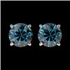 Image 1 : 1.57 ctw Certified Intense Blue Diamond Stud Earrings 10k White Gold - REF-104W3H