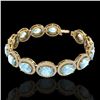 Image 2 : 23 ctw Aquamarine & Micro Pave VS/SI Diamond Bracelet 10k Yellow Gold - REF-436M4G