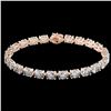 Image 2 : 20 ctw Aquamarine Eternity Designer Bracelet 14k Rose Gold - REF-178Y2X