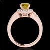 Image 2 : 1.4 ctw Certified SI/I Fancy Intense Yellow Diamond Ring 10k Rose Gold - REF-204H5R