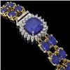 Image 2 : 19.85 ctw Sapphire & Diamond Bracelet 14K Yellow Gold - REF-245W5H