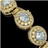 Image 3 : 39.82 ctw Aquamarine & Diamond Victorian Bracelet 14K Yellow Gold - REF-1218W2H