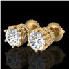 Image 1 : 2.04 ctw VS/SI Diamond Solitaire Art Deco Stud Earrings 18k Yellow Gold - REF-361H8R