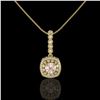 Image 2 : 2.15 ctw Morganite & Diamond Victorian Necklace 14K Yellow Gold - REF-86W8H