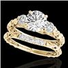Image 1 : 1.35 ctw Certified Diamond 3 Stone Ring 10k Yellow Gold - REF-177N3F