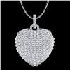 Image 1 : 3 ctw Micro Pave VS/SI Diamond Designer Heart Necklace 18k White Gold - REF-200A2N