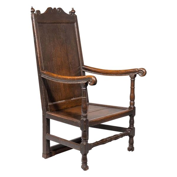 Oak Wood ArmChair Willam And Mary