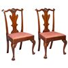 Image 1 : Walnut Wood Side Chair Pair Queen Anne
