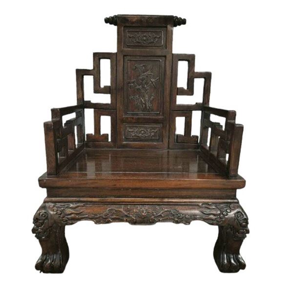 Chinese Huanghuali Wood Emperior ArmChair Qing