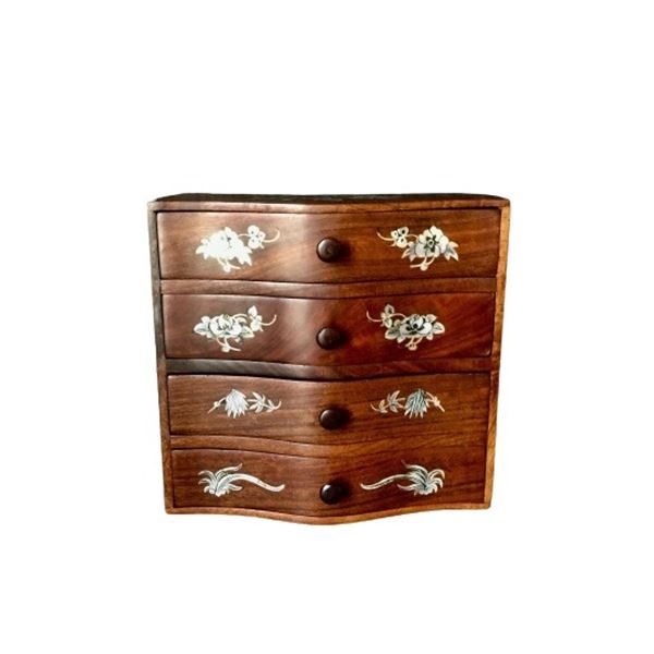 Chinese Huanghuali Wood Jewelry Box Qing