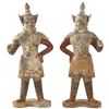 Image 1 : Chinese Pottery Painted Soldier Statue Pair