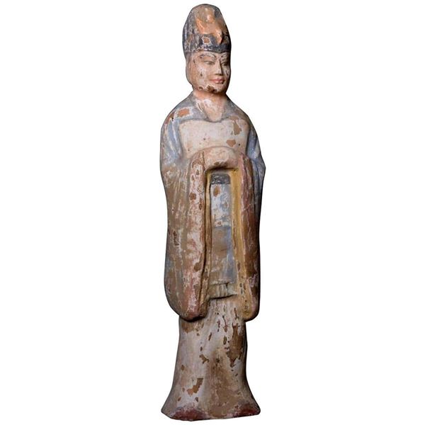 Chinese Pottery Painted Terracotta Statue