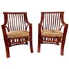 Image 1 : Rattan Wood ArmChair Pair