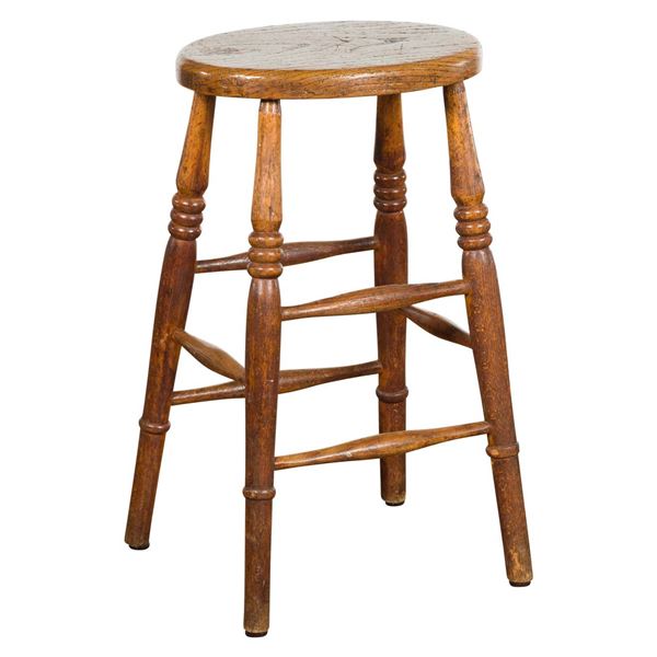 Elm Wood Stool Stand English