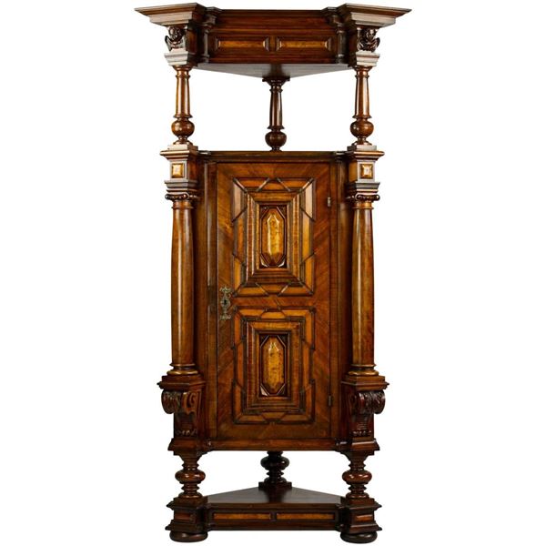 Walnut Wood Cabinet Baroque