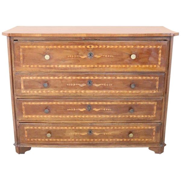 Walnut Wood Chest Louis XIV