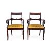 Image 1 : Walnut Wood And Velvet ArmChair Pair