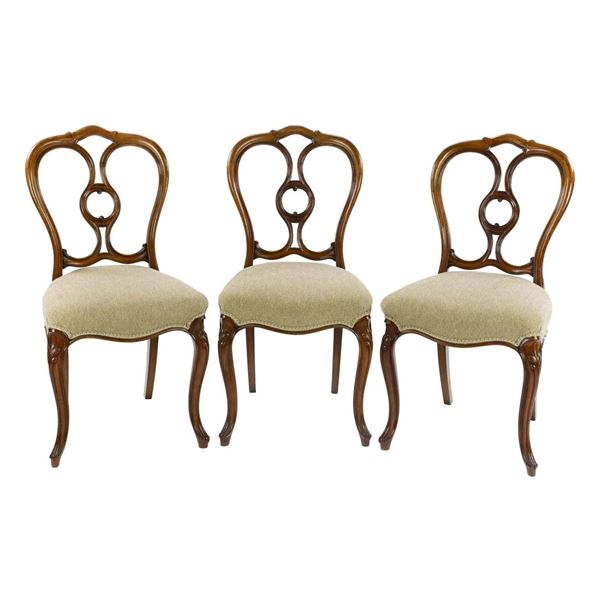 Walnut Wood Side Chair Set English